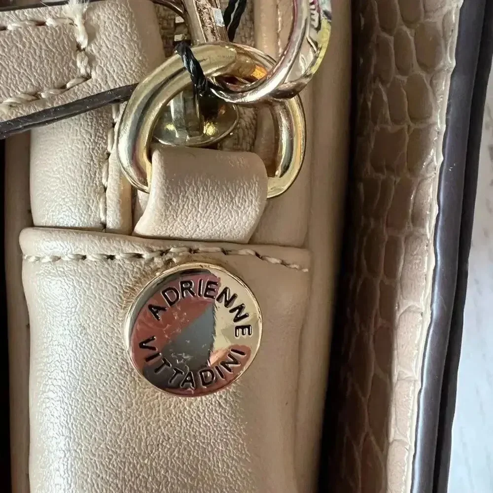 Adrienne Vittadini  Moc Croc Taupe Crossbody bag NWT